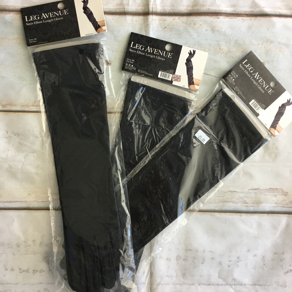 Black Leg Avenue Elbow Length Gloves 1 Pair